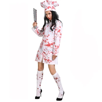 Pieaugušo Halloween cosplay asins pavārs galvenais kostīmi cepuru meistars kitchener šausmu biedējošu kostīmi drēbes, apģērbi sievietēm vīriešiem