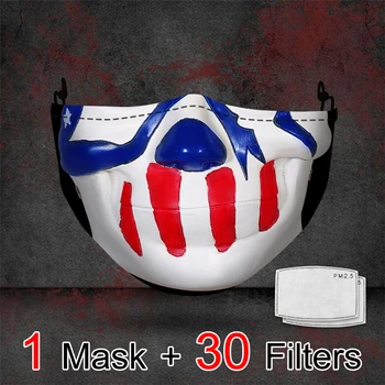 Pieaugušo Sejas Maska 3D Drukas Galvaskausa Maska, Kostīms Piederumi Halloween Unisex nepievelk putekļus Mutes Maskas