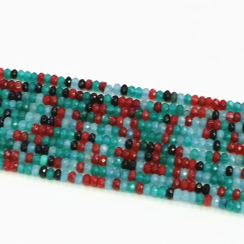 Piekariņi multicolor akmens halcedons izgatavots 2*4mm jaunu slīpētas rondelle abacus zaudēt krelles diy karstā pārdošanas rotaslietas secinājumi 15inch B579