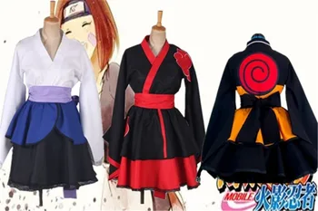 Pielāgota Naruto Shippuden Uzumaki Naruto Sieviešu Lolita Kimono Kleita, Parūka Anime Cosplay Kostīms Sieviešu Apģērbu Bezmaksas Piegāde