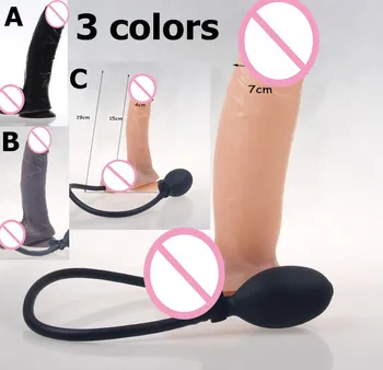 Piepūšams dildo reālistiskā 3 Krāsas, lielu melnu dildo milzīgu dildo,lesbiešu seksa rotaļlietas, lai sieviete viltus dzimumlocekļa gumijas peni peineili