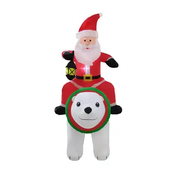 Piepūšamās Izjādes leduslācis Santa Claus Jaunā Gada Dāvanas, Priecīgus, Ziemassvētku Rotājumi Mājās Āra Dārza Puses Rotaļlietas