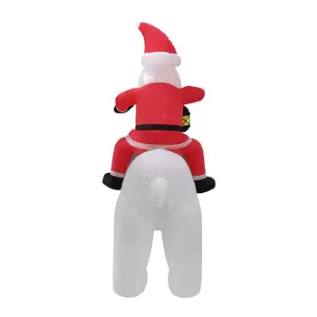 Piepūšamās Izjādes leduslācis Santa Claus Jaunā Gada Dāvanas, Priecīgus, Ziemassvētku Rotājumi Mājās Āra Dārza Puses Rotaļlietas