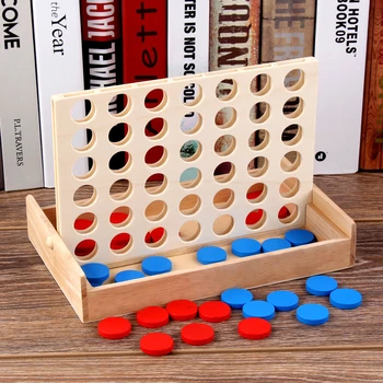 Pievienojiet Zila Sarkana Četras 4. Līnija Valdes Smieklīgi Puzzle Ģimenes Puses Klasisko Bingo Spēles, Koka Izklaides Ceļojumu Pieaugušo Rotaļlietas