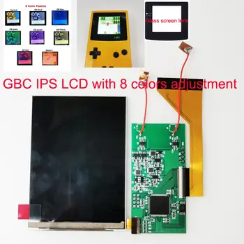 Pilna Ekrāna Displejs GBC IPS LCD Pretgaismas par Gameboy Color LCD ekrāns krāsu, modeļu korekcijas Ar Pre-cut Čaulas korpuss