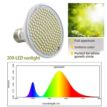 Pilna Spektra 200 LED augu Augt gaismas phytolamp dzeltena Fitolamp iekštelpu vegs cultivo growbox mājās Ziedu Augi siltumnīcefekta