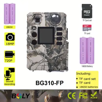 Pilns komplekts BolyGuard 18MP 720pHD nav mirdzumu 940nm medību taka kamera 0.7 s foto lamatas nakts redzamības ar TF kartes un baterijas