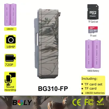 Pilns komplekts BolyGuard 18MP 720pHD nav mirdzumu 940nm medību taka kamera 0.7 s foto lamatas nakts redzamības ar TF kartes un baterijas