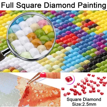 Pilnu Kvadrātveida Dimanta 5D DIY Dimanta Glezna 