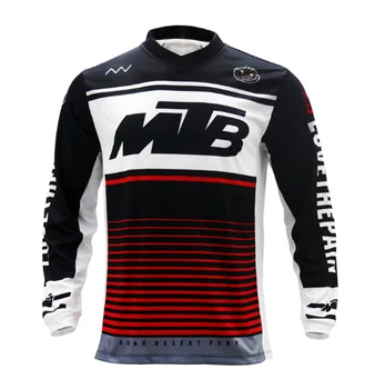 Pilnu Piedurknēm MTB Jersey Quickdry Motokrosa Valkāt BMX Riteņbraukšana, Kalnu Velosipēds Apģērbu Lejup Āra Sporta T Krekls