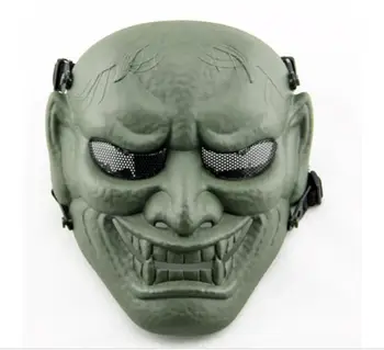 Pilnu Sejas Airsoft Maska Halloween Kostīmu Cosplay Ļauno Dēmonu Monster Kabuki Samurai Hannya Oni Pilnībā Segtu Prajna Maskas