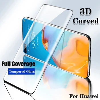 Pilnībā Segtas Rūdīta Stikla Huawei Mate 20 30 P30 P40 Pro Nova 7 Screenprotector Aizsardzības Glas Filmu Par Huawei Mate 40 Pro