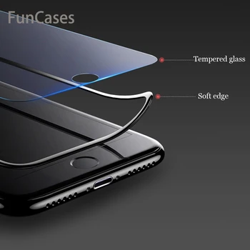 Pilnībā Segtu Rūdīts Stikls iphone 6S 6 7 8 Plus X XS Max XR Ekrāna Aizsargs Aizsardzības Priekšā Filmu Sklo Tempere Rūdīta stikla