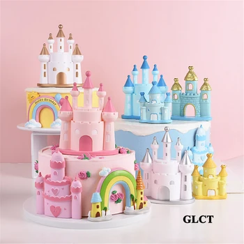 Pils apdarei kūka topper bērniem, bērniem, meitenēm pirmās dzimšanas dienas svinības kūka dekorēšanas piederumi cupcake toppers rotaļlietas