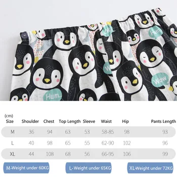 Pingvīni Karikatūra Izdrukāt Jauki Sleepwear Vasaras V Kakla Cute Pidžamas Sieviešu garām Piedurknēm Zaudēt Pyjama Plus Lieluma Dāma ir Homesuit