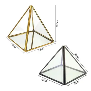 Piramīdas Uzglabāšanas Kaste Stikla Terārija Dizaina Rotaslietas Turētājs, Skaidrs, Slīpētas Sulīgs Gaisa Augu Stādītājs Kastes /Piemiņai Bowl Reklāmas