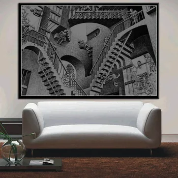 Plakāti un Izdrukas Escher Sirreālu Ģeometriskā Mākslas Mūsdienu Anotācija Plakātu Sienas Art Attēlu Audekls Gleznošanai Mājas Dekoru картины