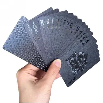 Plastmasas Spēļu Kārtis Ūdensizturīgs Zelta Poker Black Kolekciju Black Diamond Poker Kartes Karstā Dāvanu Standarta Spēlējot Kārtis #16