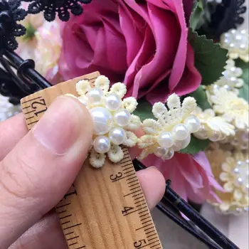Plaša 2.5 CM izsmalcinātu roku darbs fāzēm ziedu šķīst ūdenī mežģīnes apdari kāzu plīvurs, apģērbu aplikācijas rotājumu Ielāpu materiāls