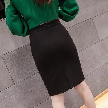 Plus Lieluma Sarkani Svārki Sieviešu 2020. Gada Vasaras Melnā Augstu Wiast Zīmuli Svārki Sieviešu Apģērbu Sexy Korejas Poga Office Bodycon Svārki