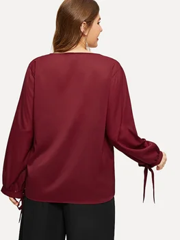 Plus lieluma Šifona Slim Krekls topi XXXXL sieviešu apģērbi Topi Karstā pārdošanas Gadījuma O-veida Kakla Blūze