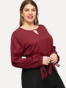 Plus lieluma Šifona Slim Krekls topi XXXXL sieviešu apģērbi Topi Karstā pārdošanas Gadījuma O-veida Kakla Blūze