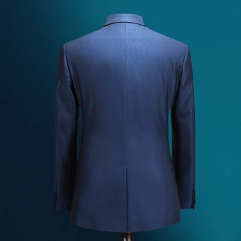 Plyesxale Mens Zilā Kāzu Tērpi Luksusa Zīmolu Vīriešu Biznesa Uzvalki 2018 Jaunāko Korejiešu Modes Vienu Pogas Uzvalkā Vīriešu Slim Fit Q103