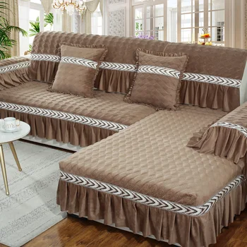 Plīša Dīvāna Pārsegs Four Seasons Auduma Dīvāns Dvieļu Sēdekļa Atzveltnes Spilvenu Dvieļu Vienkārši Moderns Dīvāns Segtu neslīdoša Sofa Bed Cover