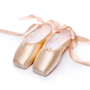 Pointe kurpes, deju baleta dzīvoklis sieviešu kurpes baleta kurpes satīna pointe baleta kurpes ballerinas silikona pirkstu spilventiņi audekls deju kurpes