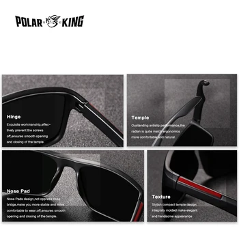 Polarking Pavisam Jaunu Saulesbrilles Vīriešiem Polarizētās Klasika Vintage Square Luxury Cilvēkam Zvejas Sieviete, Saules Brilles Toņos UV400 Objektīvs