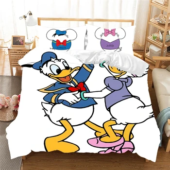 Poliestera Donald Duck Daisy Gultas Komplekts Gultas Komplekts Bērniem Meitene Sega Sedz, Mājas Tekstila Mierinātājs, Gultas Komplekti, Queen, King Size