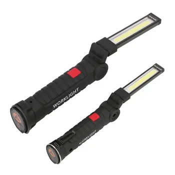 Portatīvo 5 Režīmu COB Lukturīti Lāpu, USB Uzlādējams LED Darba Gaismas Magnētisko COB Lanterna iekarināšanas Āķis Lampas Āra Kempings