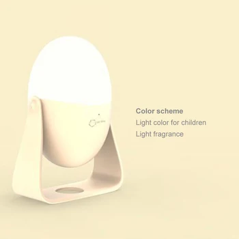 Portatīvo Apstrādāt RGB LED Nakts Gaisma Roku izliekts Krāsains Bērnu Nakts Gaisma 360 Grādu Rotācijas Guļamistabas Gultas Lampa