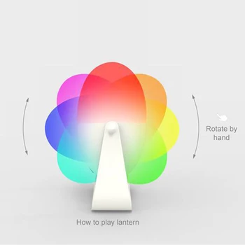 Portatīvo Apstrādāt RGB LED Nakts Gaisma Roku izliekts Krāsains Bērnu Nakts Gaisma 360 Grādu Rotācijas Guļamistabas Gultas Lampa