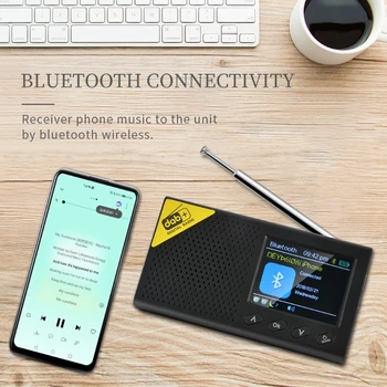 Portatīvā Bluetooth Ciparu Radio DAB/DAB+ un FM Uztvērēju Uzlādējams Viegls Sākuma Radio