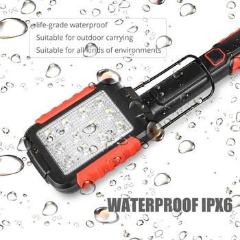 Portatīvā LED Darba Gaismas Magnētisko Lukturīti, USB Uzlādējams Remonta Darbu Lampas 13*SMD Sarkanās Gaismas Lāpu iekarināšanas Āķis Lanterna