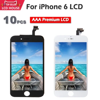 Premium Kvalitātes 10PCS/Partija, iPhone 6 LCD Ekrāns iPhone 6G Reklāmas Montāža Nomaiņa Touch Screen Digitizer DHL Piegāde