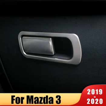 Priekš Mazda 3 Axela 2019 2020 Nerūsējošā tērauda Auto Cimdiem otrā pilota Uzglabāšanas Slēdzis, Rokturis Vizuļi Uzlīmes Apdares Segumu Piederumi