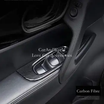 Priekš Nissan QASHQAI J11 2016-2020 LHD ABS Oglekļa Šķiedras Stikla Pacēlāja Slēdzis Durvju Logu Pogu Paneļa Vāku Apdares Auto piederumi