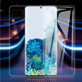 Priekšējā+Aizmugurējā Pilna Ķermeņa Aizsargātu Ekrāna Aizsargs Atpakaļ Protector For Samsung Galaxy S20 Plus S20 Ultra 3D Pilnībā Segtu Malas Nav Stikla