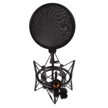 Profesionālais Mikrofons Mic Šoks Mount ar Shield Izskaidrotu Galvas Turētāja Statīva Turētājs, Studio Raidījums