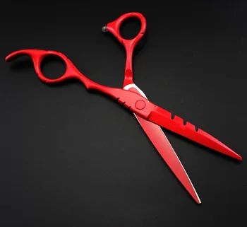 Profesionālās Japāna 440c 5.5 un 6 collu sarkanā griešana + matu retināšanas šķēres frizētava frizieru šķēres šķēres komplekts Bezmaksas piegāde