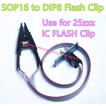 Programmētājs Testēšanas Klipu SOP16 SOP SOIC 16 SOIC16 Pin IC Testa Skava, ar kabeļu/SOP16, lai DIP8 IC Flash Klipu
