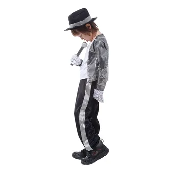 Purima Dzimšanas Dienu Michael Jackson Cosplay Kostīms Bērniem Superstar Dziedātāja Deju Tērpi Halloween Puse Kleita Zēni Bērniem