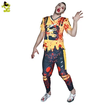 Purima Puse Vīriešu Šausmu Asiņainā Zombie Halloween Kostīmi 3D Iespiests T-Krekli Cosplay Zombiju Tērpi Masku Pieaugušo Vīriešu