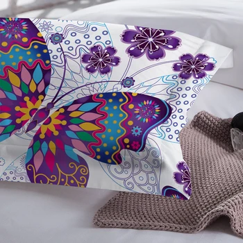 Purpura Tauriņš Gultas komplekti Modes Dzīvnieku Sega sedz, Spilvendrānas Dvīņu Queen Izmēra gultas veļa, mājas tekstila 3pcs