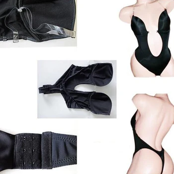 Puse Kleita Bodysuit Apakšveļu Sievietes Ķermeņa Shaper Kombinē Backless Krūšturi G-string Vidukļa Treneris U Ienirt Underdress Shapewear