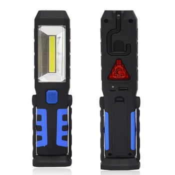 Pārnēsājams LED Lukturītis Rokas Lāpu, Lukturi Magnēts Darba indikators USB Lādējamu COB+LED Darba Inspekcijas Elastīga Gaismas Lukturīti
