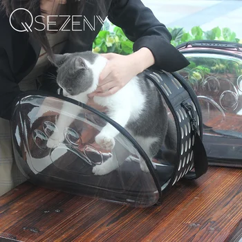 Pārredzamu pet soma Kaķu Locīšanas Būris Saliekams Būri, Somas Plastmasas Uzskaites Somas Mājdzīvniekiem Piegādes Sac De Transport Pour Chien