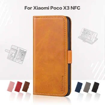 Pārsegu, Lai Xiaomi Poco X3 NFC Biznesa Luksusa Ādas Ar Magnētu Seifs Gadījumā Xiaomi Poco X3 NFC Tālruņa Vāciņu